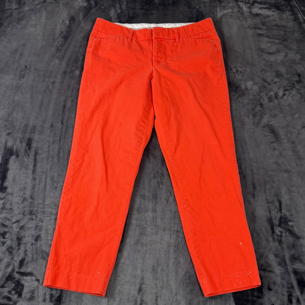 a.n.a Chino Pants Womens 8 Orange Straight Leg Mid Rise Casual 3685